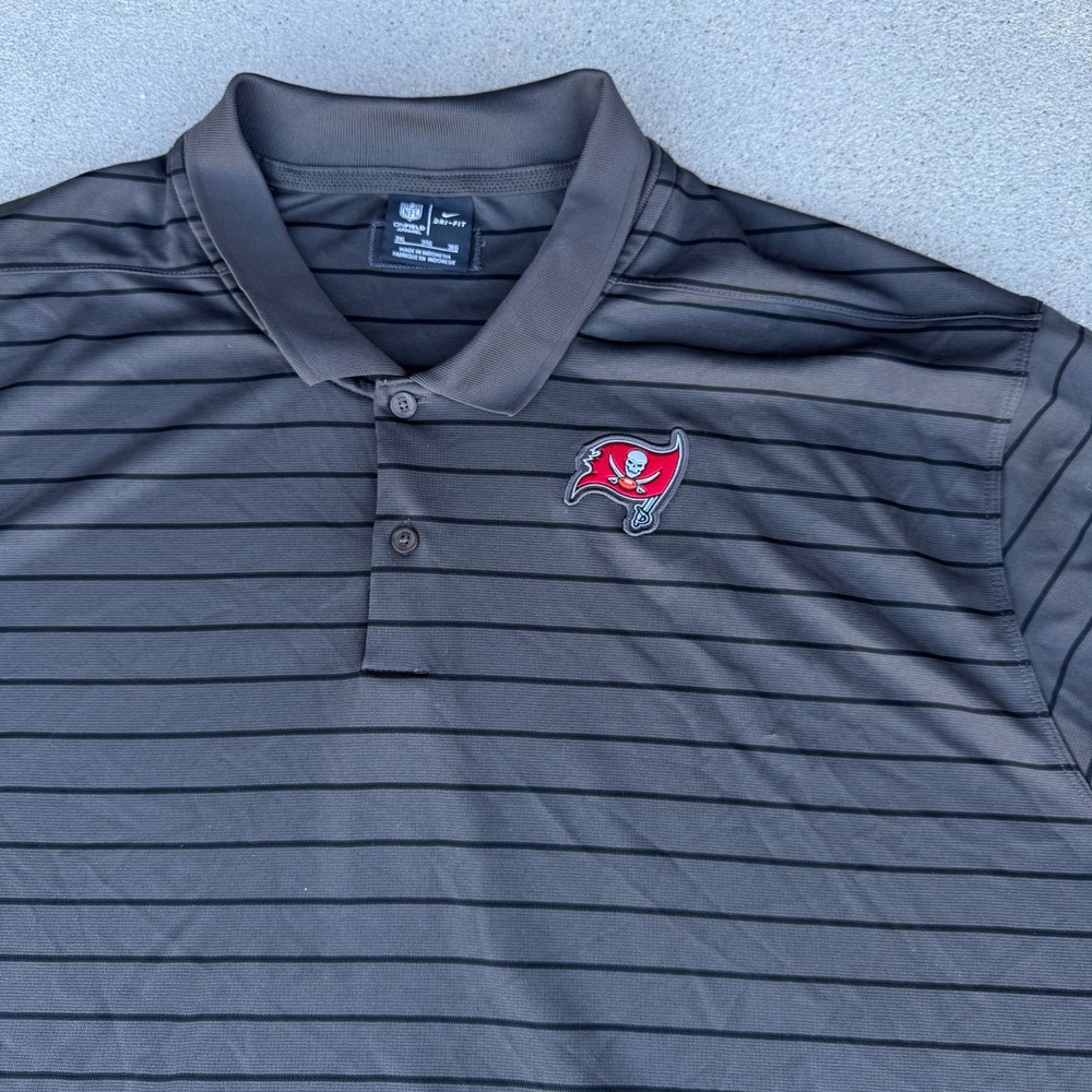 Tampa Bay Buccaneers Size 3XL Nike NFL On Field Dri-Fit Polo Men Charcoal‎